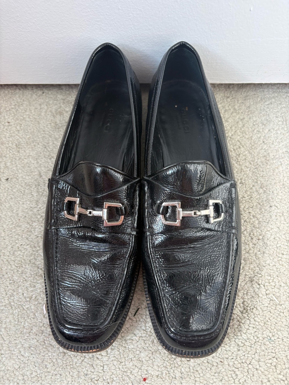 Gucci Black Patent Leather Horsebit Loafers - Picture 2 of 7